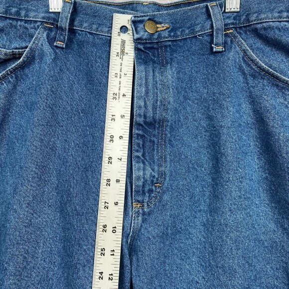 Wrangler Jean Shorts Mens 38 Blue Denim 9" Outdoors Casual Classiccore - Picture 8 of 8